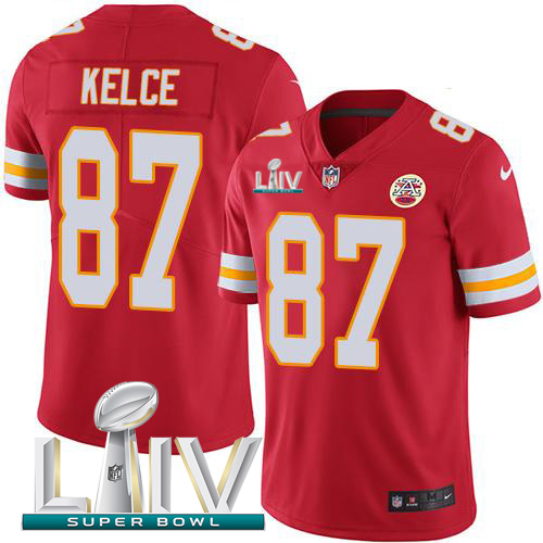 Kansas City Chiefs Nike #87 Travis Kelce Red Super Bowl LIV 2020 Team Color Youth Stitched NFL Vapor Untouchable Limited Jersey->youth nfl jersey->Youth Jersey